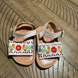 White Floral Kids Sandals